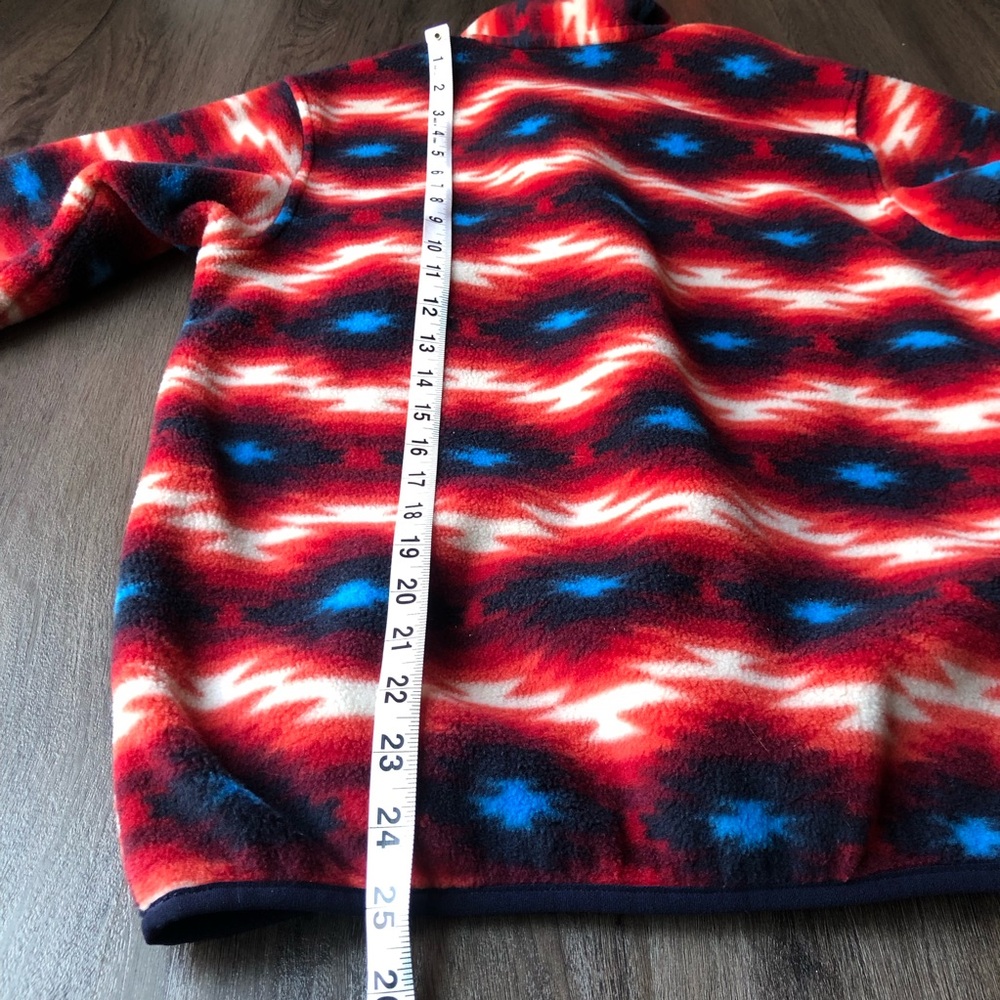 Patagonia Fleece Pullover Women’s Small Red Synchilla Snap Wild Desert Aztec - Picture 6 of 7